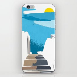 Santorini Morning | Greece Tropical Exotic Travel | White Buildings Architecture iPhone Skin