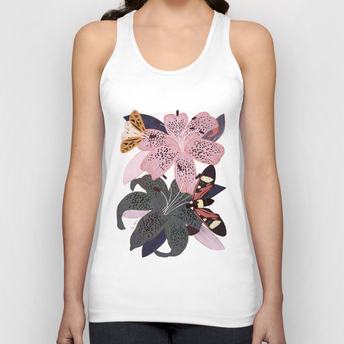 Lilies and butterflies insects Tank Top
