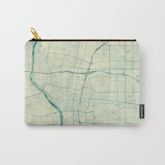 Albuquerque Map Blue Vintage Carry-All Pouch