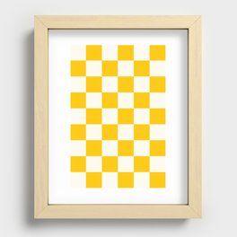 Sunshine Yellow Checkers Recessed Framed Print