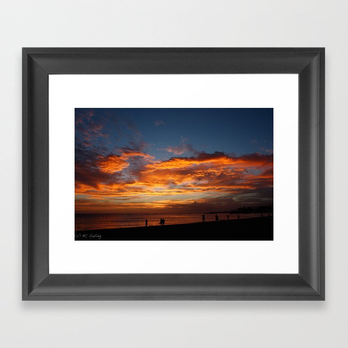 Waikiki Sunset Framed Art Print