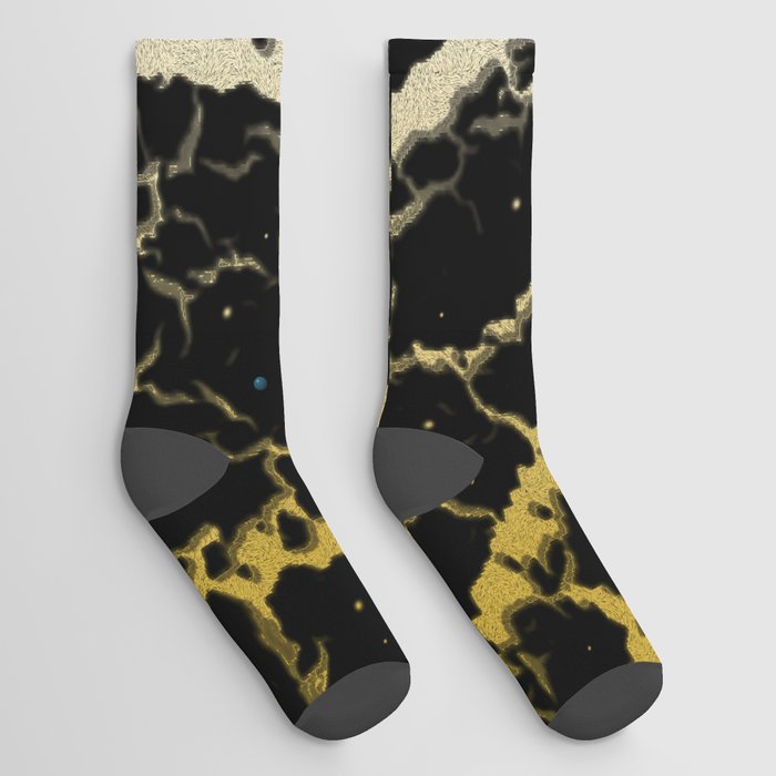 Cracked Space Lava - Gold/White Socks