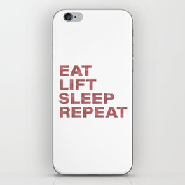 Eat lift sleep repeat vintage rustic red text iPhone Skin