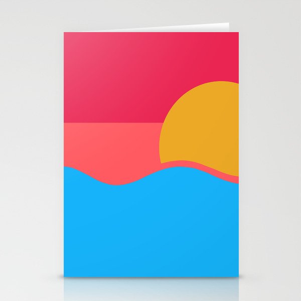 Colorful Sunset Minimalistic Art Print Design Stationery Cards