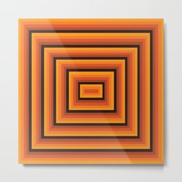 Mid Century Modern Hypnotic Orange Metal Print