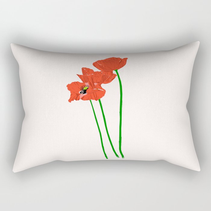 Lovely Poppies Rectangular Pillow