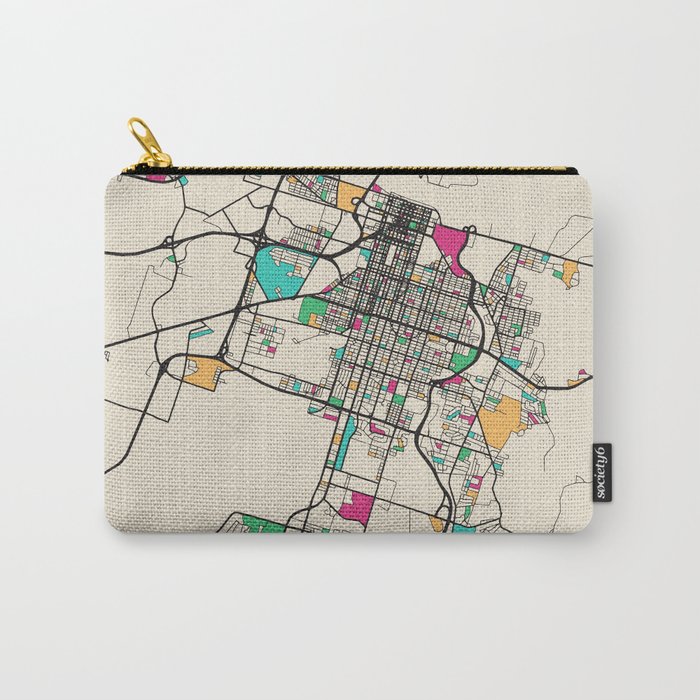 Colorful City Maps: Savannah, Georgia Carry-All Pouch
