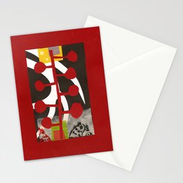 Red Buds With Bird Stationery Cards