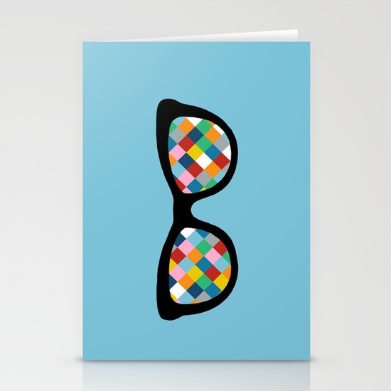 Diamond Eyes on Blue Stationery Cards