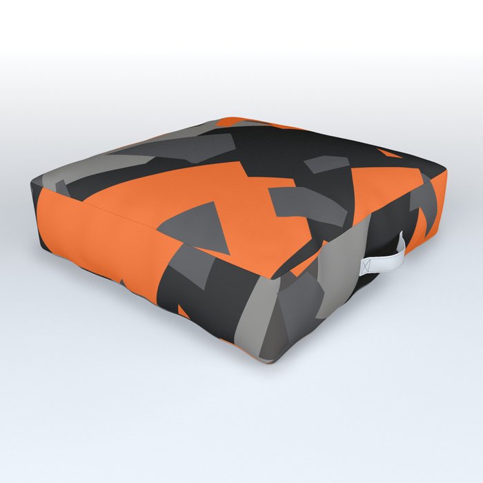 Black\Grey\Orange Geometric camo Outdoor Floor Cushion