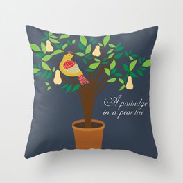 Partridge in the pear tree Throw Pillow