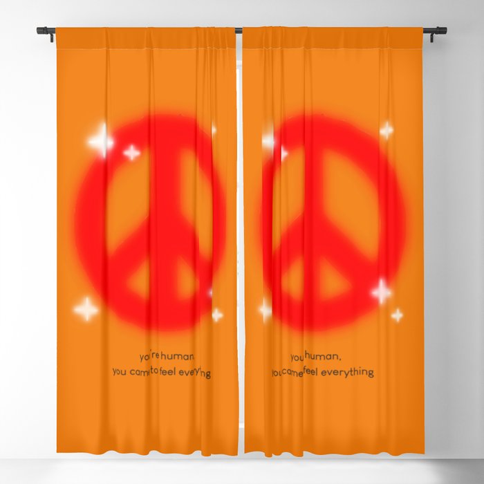 Peace Sign Quote Blackout Curtain
