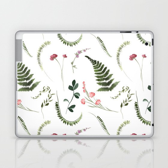 Pretty Wildflowers Botanical Pattern Laptop & iPad Skin