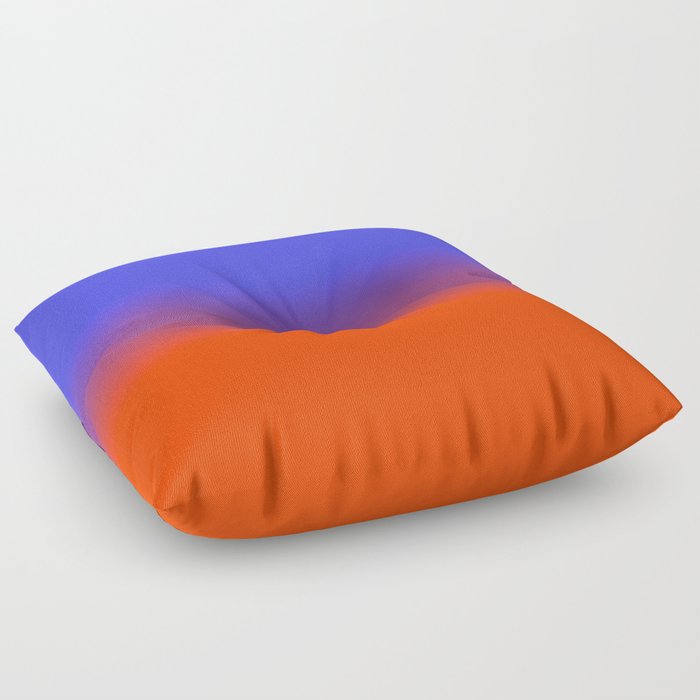 Neon Blue And Neon Orange Ombre Shade Color Fade Floor Pillow By