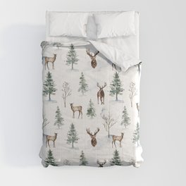 Deer and Pine Trees Comforter