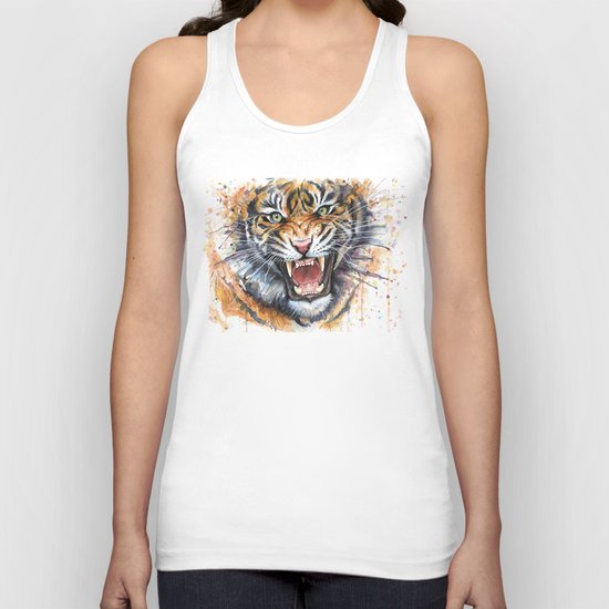 Tiger Roaring Wild Jungle Animal Unisex Tank Top