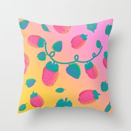 Strawberry Day Throw Pillow