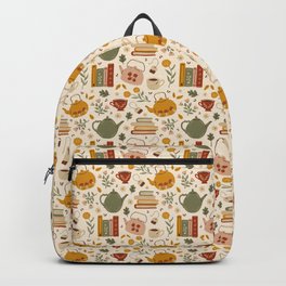 Flowery Books and Tea Backpack