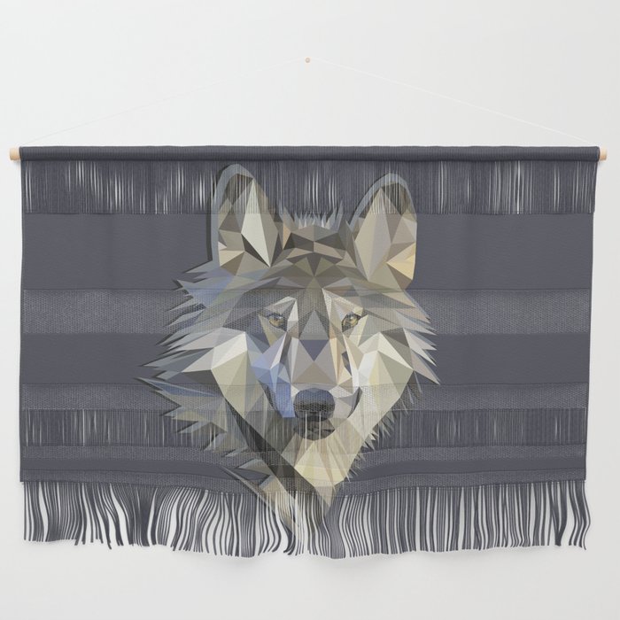 Wild Geometric Wolf Design Wall Hanging