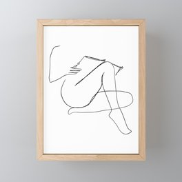 Reading Naked Framed Mini Art Print