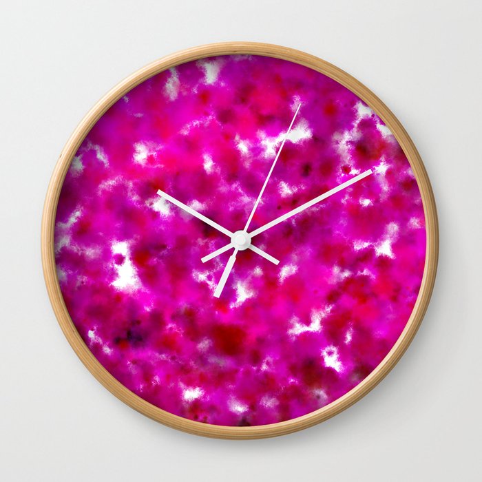 RED PINK FLOWERS Wall Clock