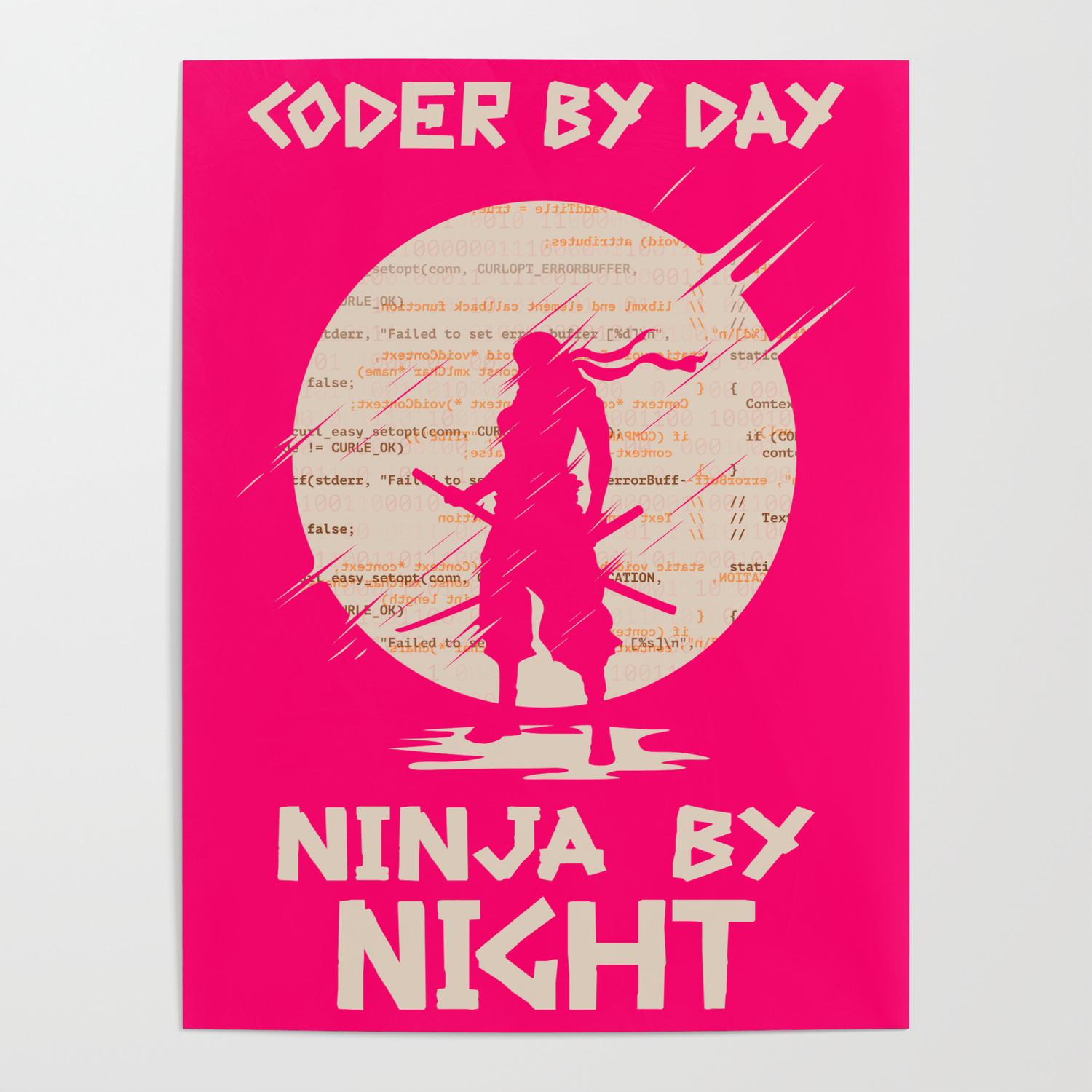Geek Programmer Coder design Ninja by Night Gift Poster by ...