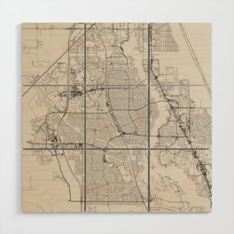 Map of Port St. Lucie USA Wood Wall Art