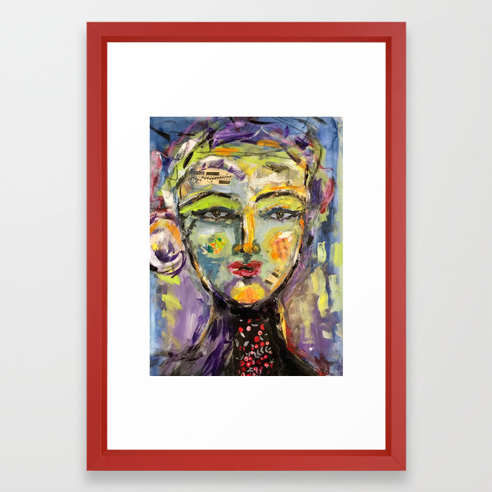 A Song On My Mind Abstract Face Art Framed Art Print By