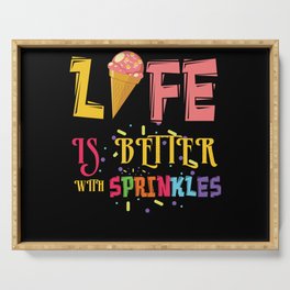 Life Better With Sprinkles Dessert Ice Cream Scoop Serving Tray