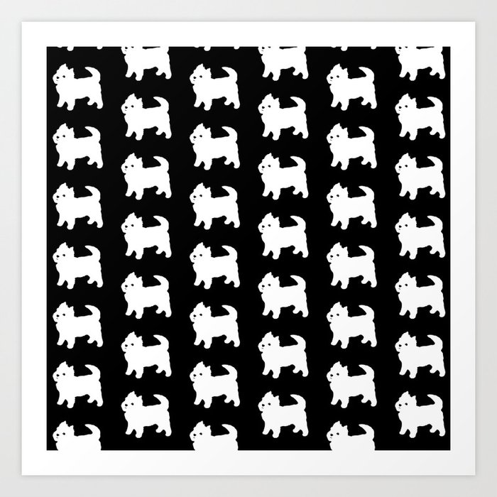 Westie Dog Pattern Art Print