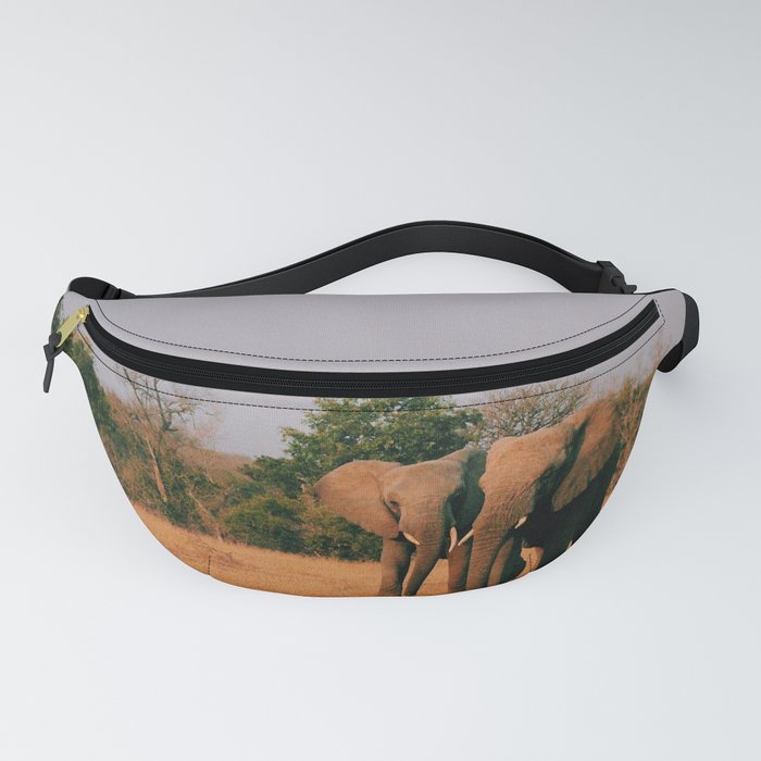 elephants during sunset Fanny Pack