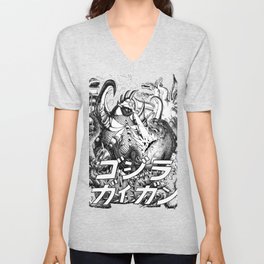 Godzilla vs Gigan V Neck T Shirt