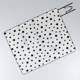 Star Pattern - Black & White Picnic Blanket