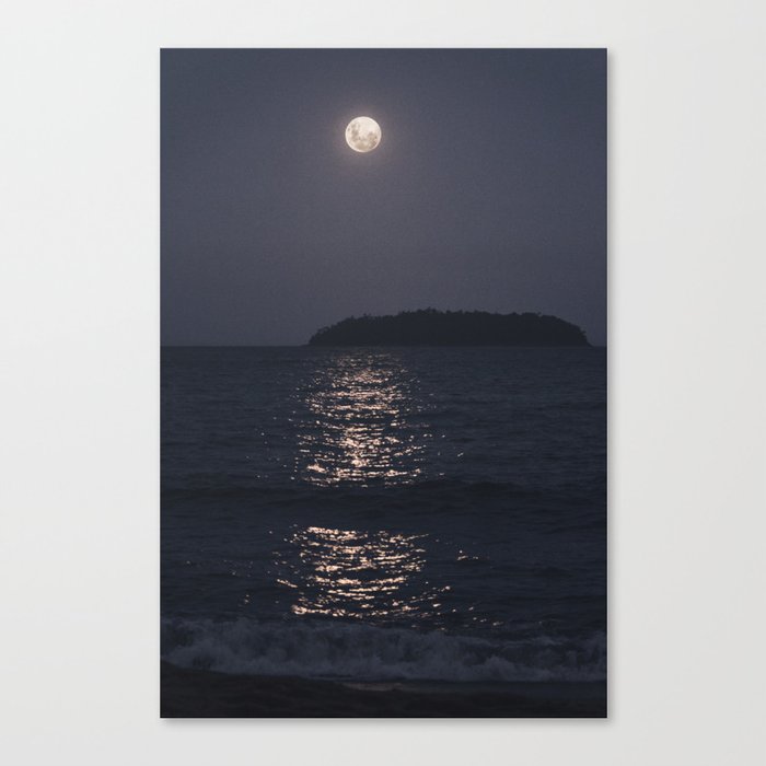 Moon and Ocean Canvas Print