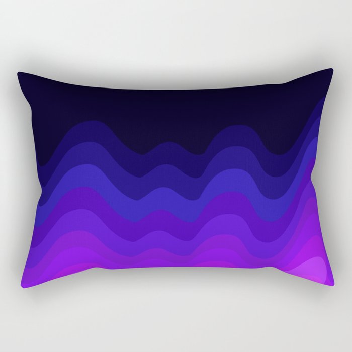 Ultraviolet Retro Ripple Rectangular Pillow