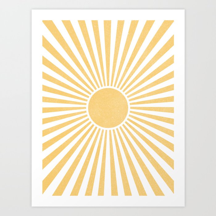 Luminous Dawn: Embracing the Sun's Golden Rays Art Print