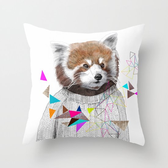 RED PANDA by Jamie Mitchell and Kris Tate Throw Pillow