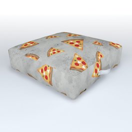 Cool pizza slices vintage gray pattern Outdoor Floor Cushion