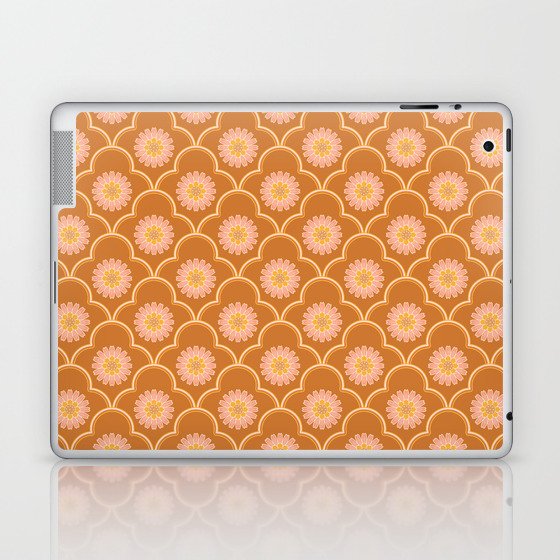 Ethnic Ogee Floral Pattern Caramel Laptop & iPad Skin