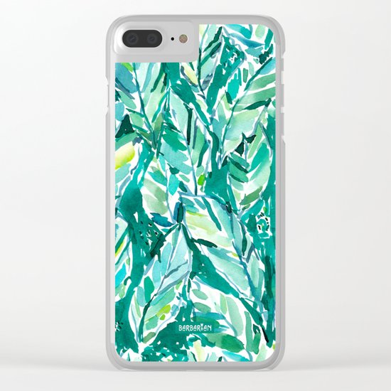 BANANA LEAF JUNGLE Green Tropical Clear iPhone Case