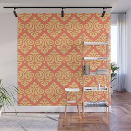 Victorian Gothic Pattern 546 Orange and Yellow Wall Mural