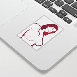 Erotic woman, Nude female, Minimalist naked woman standing up  Sticker