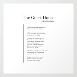 The Guest House by Rumi Art Print