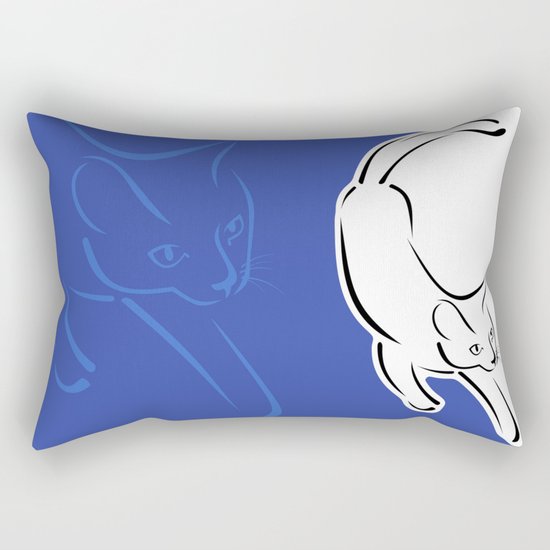 Cat in motion Rectangular Pillow