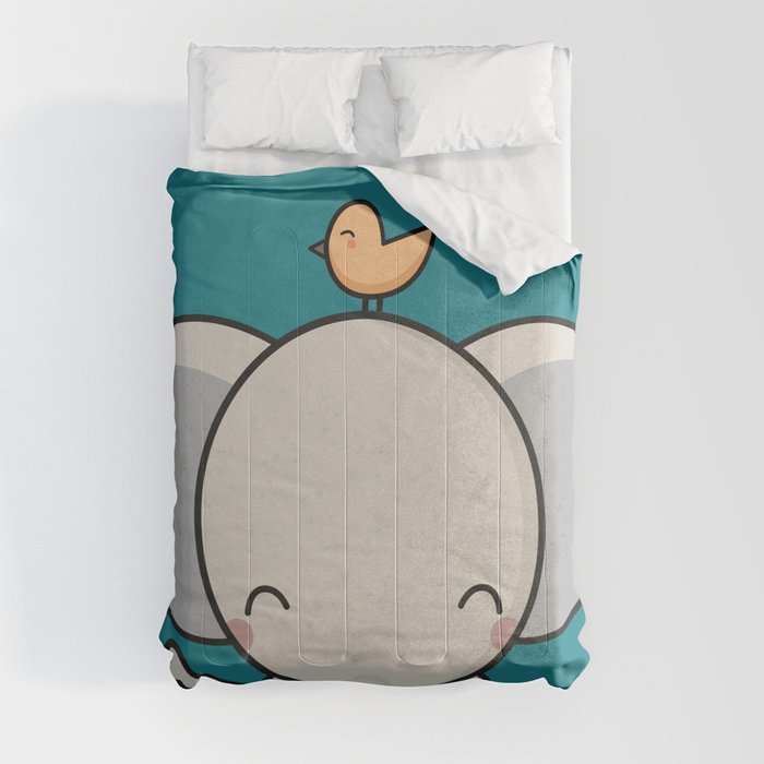 Kawaii Cute Elephant Comforter