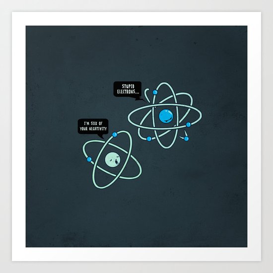 Negative Atom Art Print