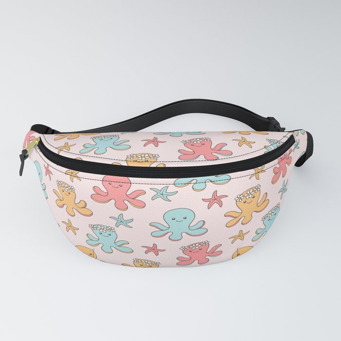 Cute Octopus Pattern, Fun Sea Animals, Colorful Pastel Colors Fanny Pack