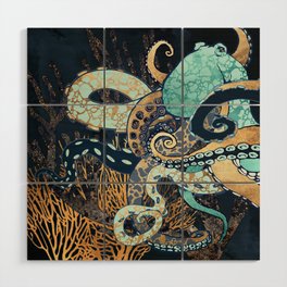 Metallic Octopus II Wood Wall Art