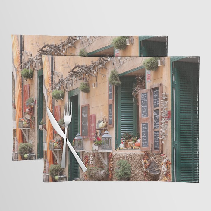 Spain Photography - Small Restaurant Entrance In A Narrow Street Placemat