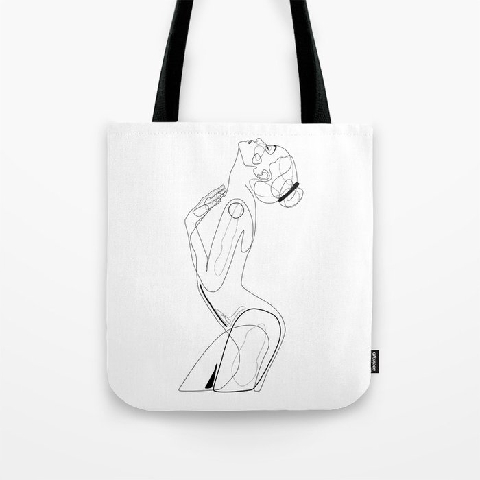 Naked Profile Lines Tote Bag